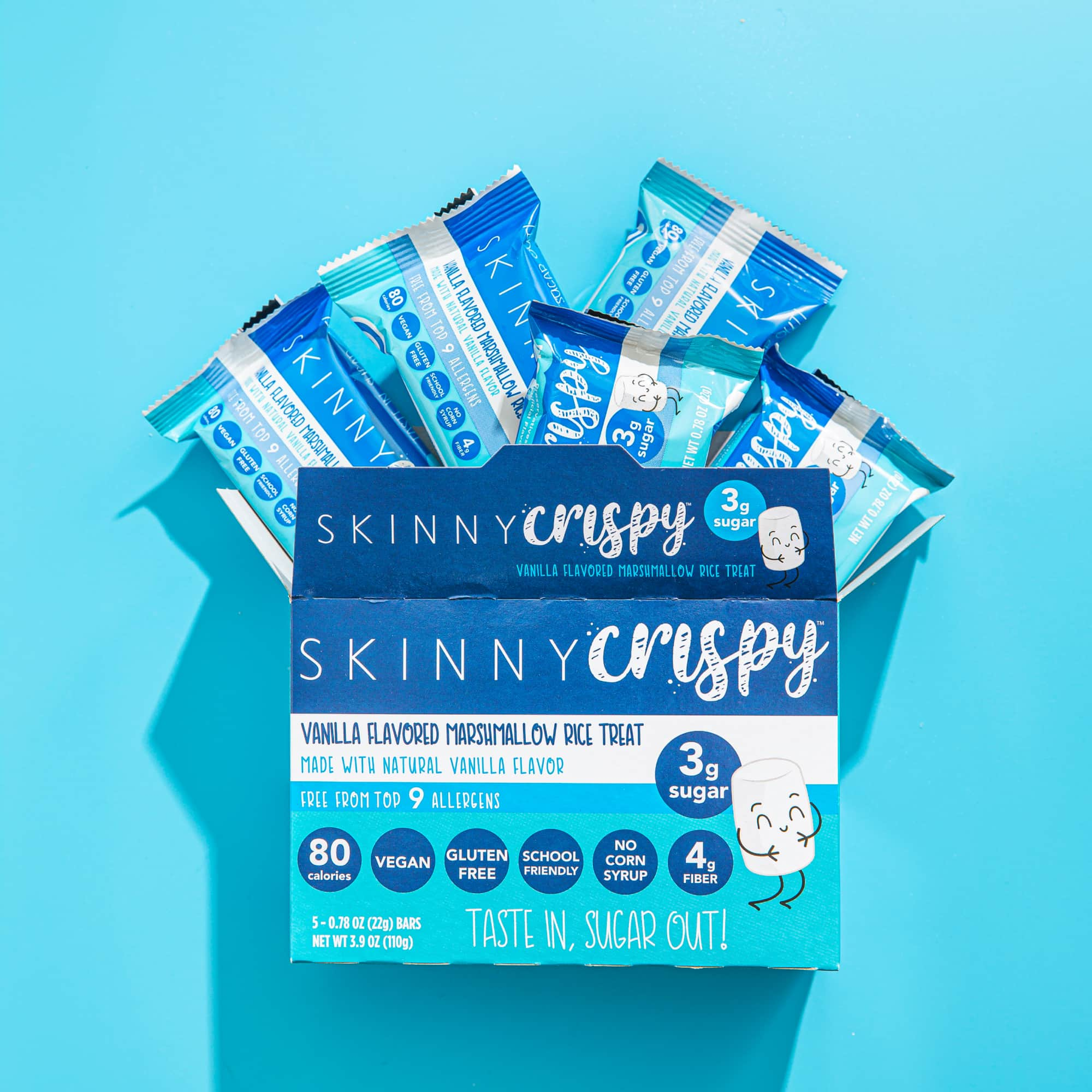 Vanilla Skinny Crispy Package with bars